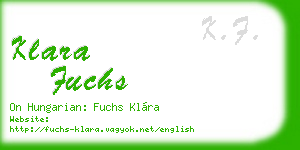 klara fuchs business card